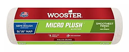 Wooster R238 9 in. Micro Plush 0.56 in. (9/16) Nap Roller Cover