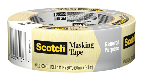 3M Scotch Masking Tape, 1.41 x 60.1 Yds